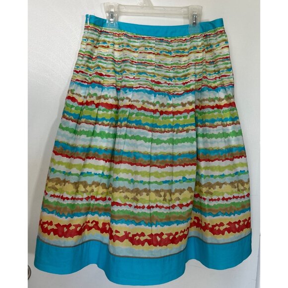 Talbots Women Multicolor Cotton A-Line Skirt Size 6 - Picture 3 of 6